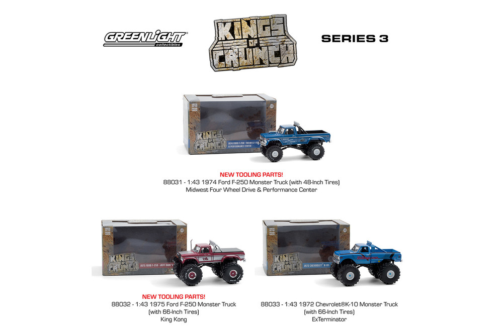 Greenlight Kings of Crunch Series 3 Diecast Car Set - Box of 3
