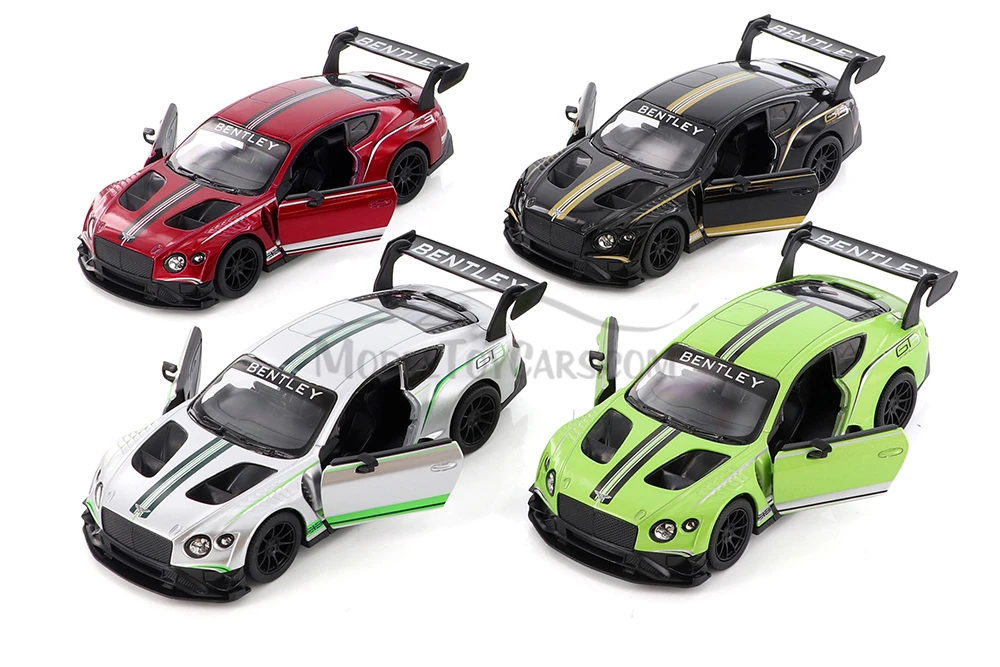 Kinsmart 2018 Bentley GT3 Diecast Car Set - Box of 12 5-inch Diecast Model Cars, Assorted Colors