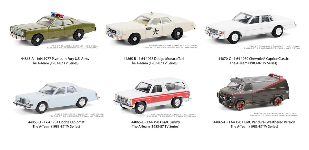 Greenlight The A-Team Special Edition Assortment Diecast Car Set