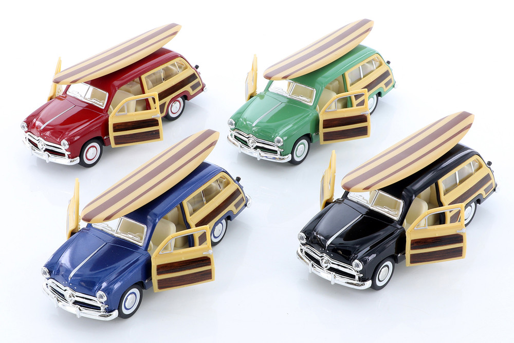  Ford Woody Wagon with  Diecast Car Set - Box of 12 5-inch Diecast Model Cars, Assorted Colors
