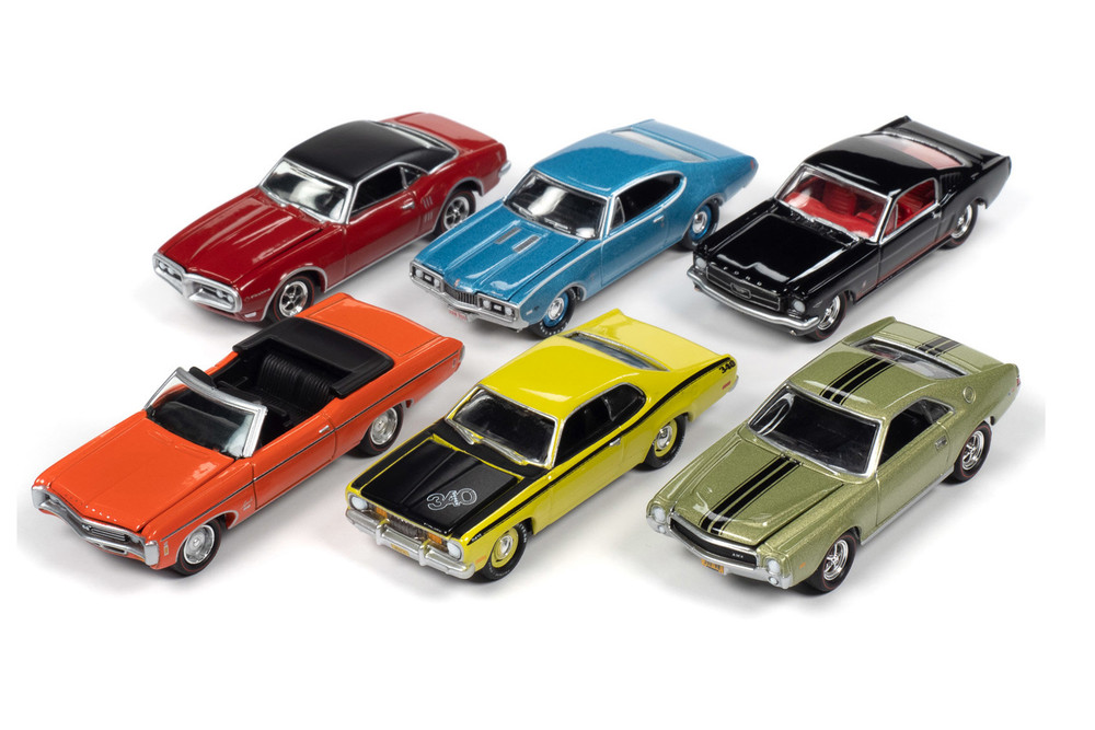 Johnny Lightning Muscle Cars USA 2020 Release 1 Set A Diecast Car Set - Box of 6 assorted 1/64 Scale Diecast Model Cars