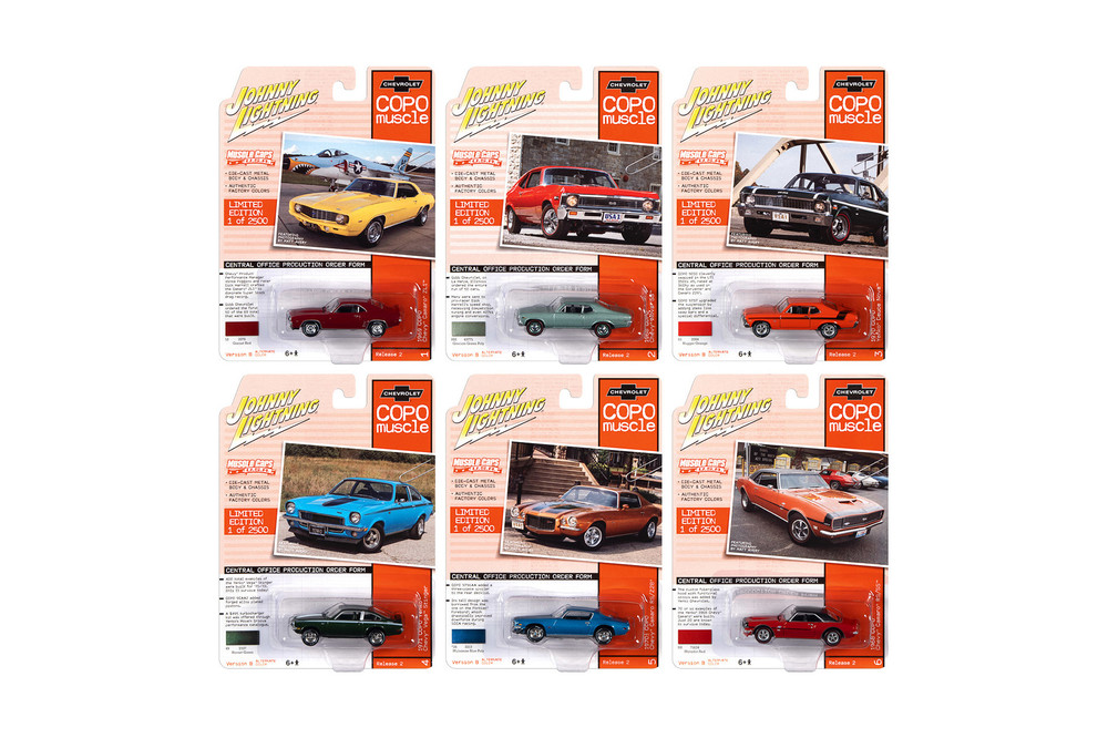 Johnny Lightning Muscle Cars USA Series 23 Diecast Car Set - Box of 6 assorted 1/64 Scale Diecast Model Cars