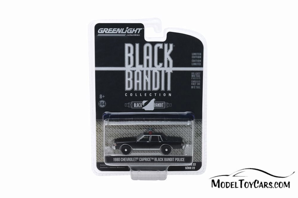1980 Chevy Caprice Black Bandit Police , Black - Greenlight 28010