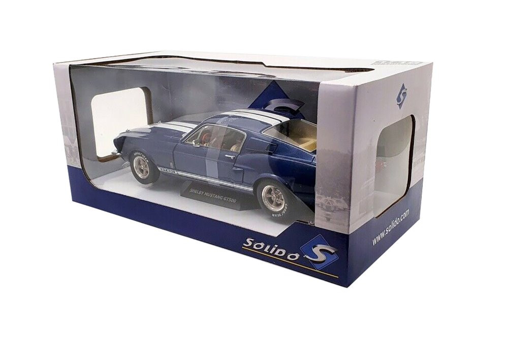 1967 Ford Mustang Shelby GT500, Nightmist Blue and White - Solido