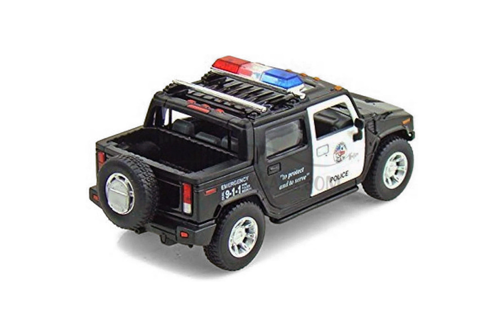 2005 Hummer H2 SUT Police Pickup Truck, Red - Kinsmart 5097DP - 1/40 scale Diecast Model Toy Car