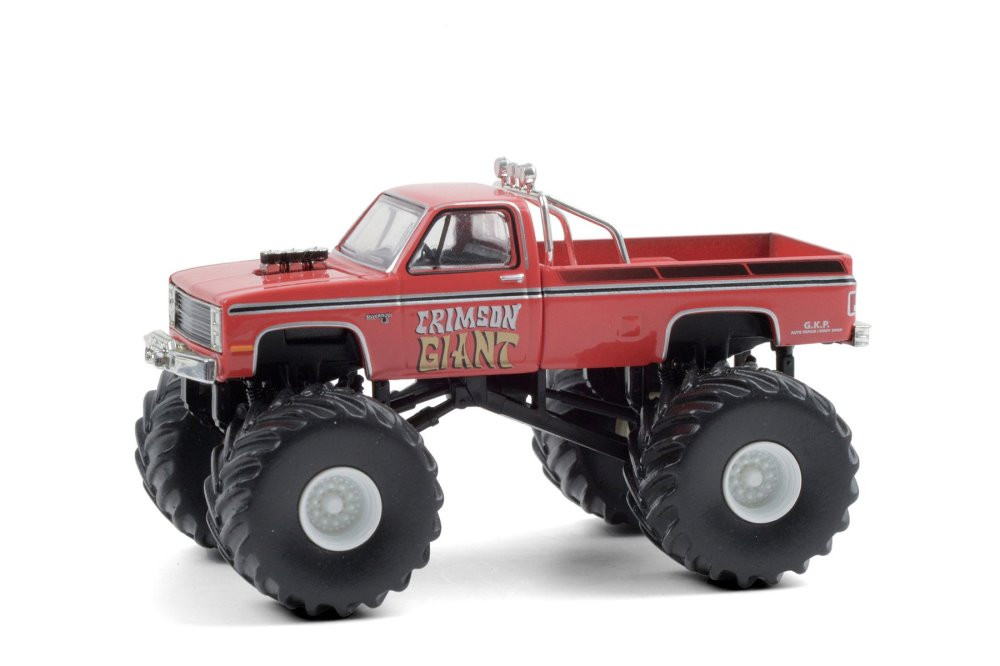 Kings of Crunch 1987 Chevy Silverado Monster Truck, Crimson Giant -  Greenlight 1/64 Diecast Car