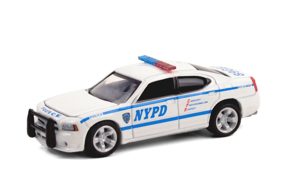 New York City Police Department 2006 Dodge Charger, Castle - Greenlight  44900D/48 - 1/64 scale Diecast Model Toy Car