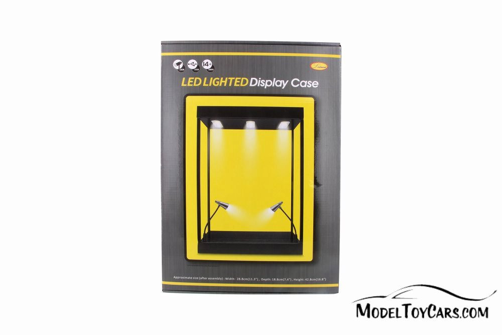 Large LED Lighted Display Case, Black - ModelToyCars 9926MBK - Display Case for Diecast Cars