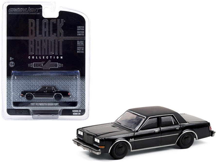 1987 Plymouth Gran Fury, Black - Greenlight 28050C/48 - 1/64 scale Diecast Model Toy Car