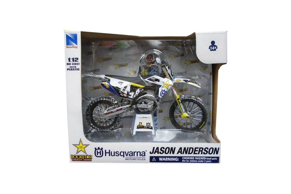 Rockstar Husqvarna Team Bike FC450, Jason Anderson #16 - 58233 - 1/12 scale Model Toy Motorcycle
