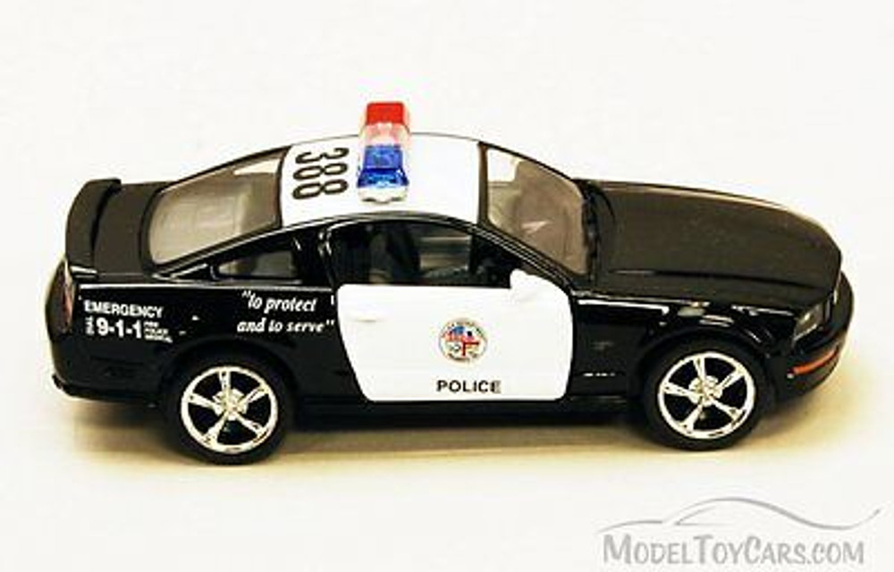 2006 Ford Mustang GT Police Car, Black - Kinsmart 5091DP - 1/38 scale Diecast Model Toy Car