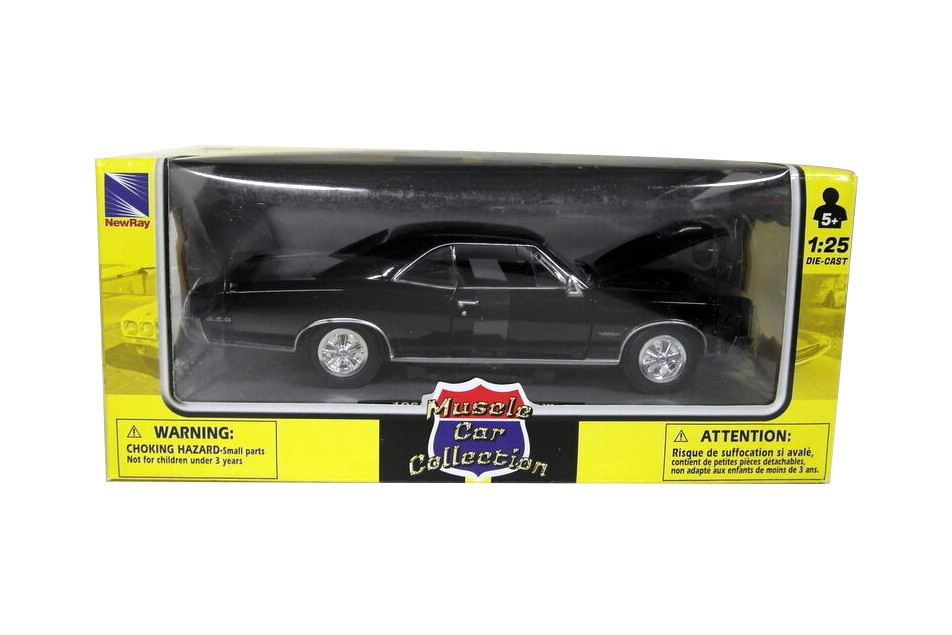 1966 Pontiac GTO, Black - New Ray 71853B - 1/24 Scale Diecast