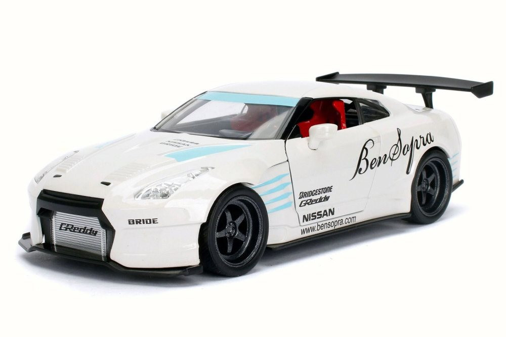 2009 Nissan GT-R Ben Sopra, White - Jada 98558DP1 - 1/24 Scale Diecast Model Toy Car