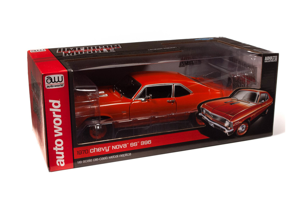1970 Chevy Nova SS 396, Hugger Orange - Auto World AMM1226 - 1/18
