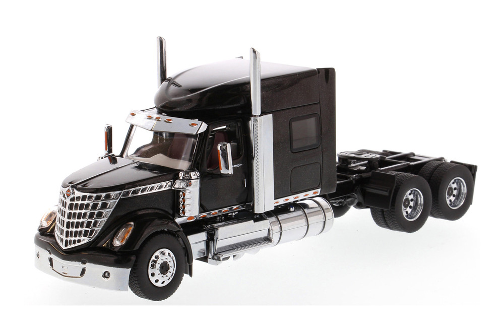 International LoneStar Sleeper SFFA Tandem Cab Truck Tractor, Black - Diecast Masters 71023 - 1/50 scale Diecast Model Toy Car