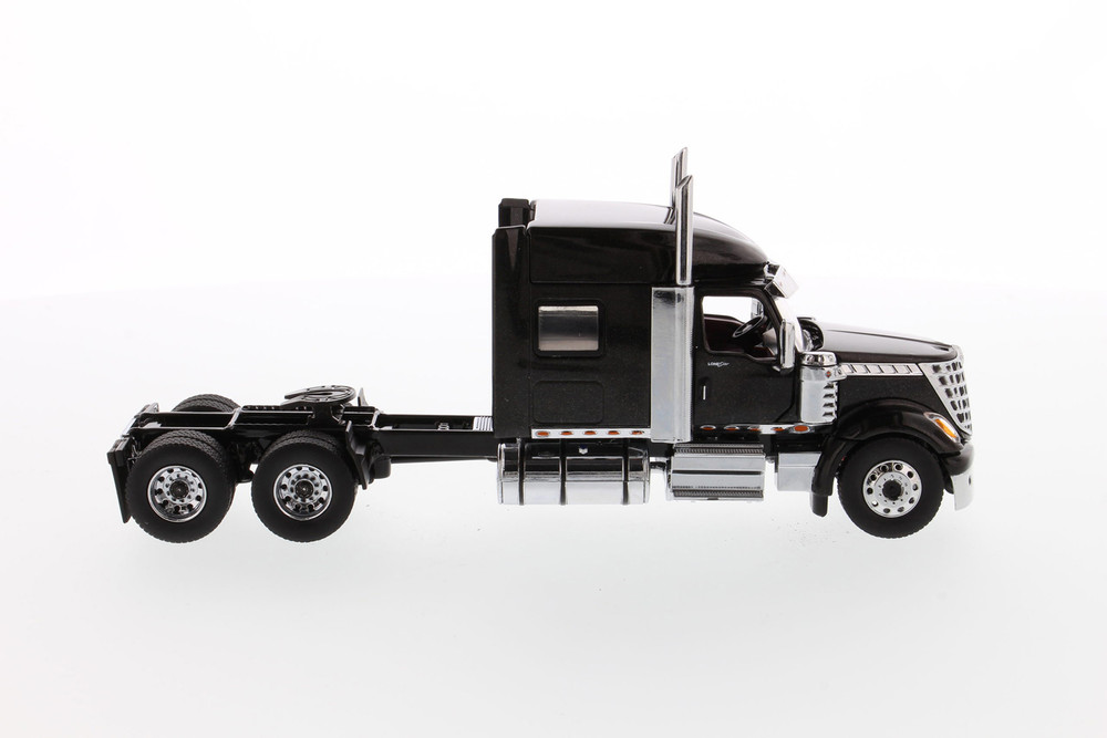 International LoneStar Sleeper SFFA Tandem Cab Truck Tractor, Black - Diecast Masters 71023 - 1/50 scale Diecast Model Toy Car