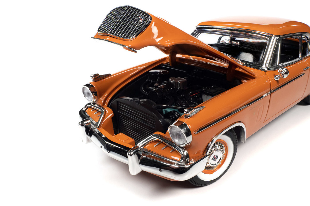 1957 Studebaker Golden Hawk, Coppertone Orange and White - Auto World AW270 - 1/18 Diecast Car