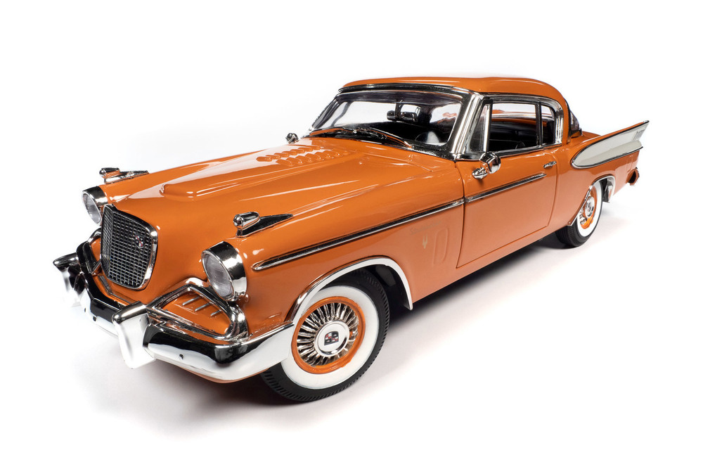 1957 Studebaker Golden Hawk, Coppertone Orange and White - Auto World AW270 - 1/18 Diecast Car