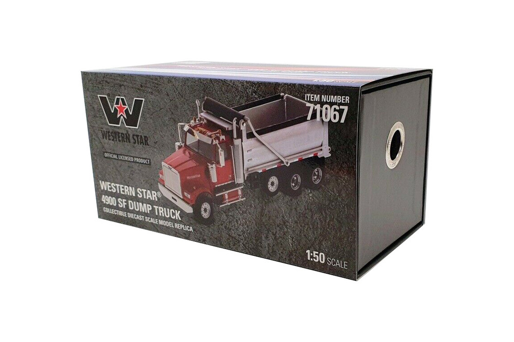 Western Star 4900 SFFA Dump Truck, Red and Matte Silver - Diecast