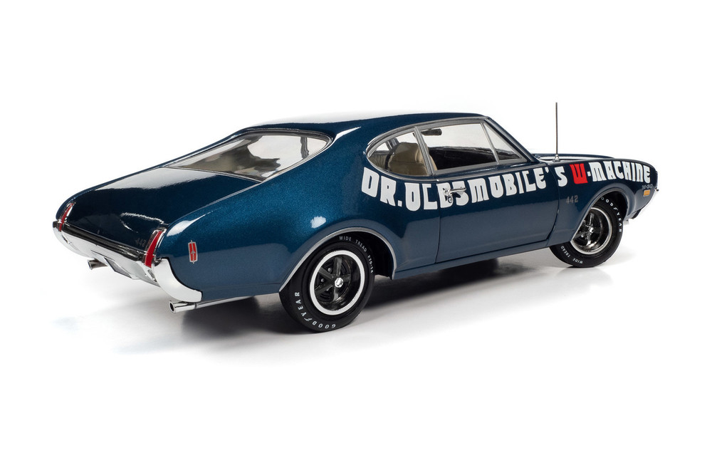 Muscle Car & Corvette Nationals (MCACN) 1969 Oldsmobile 442 W-30, Trophy Blue and White - Auto World AMM1235 - 1/18 scale Diecast Model Toy Car