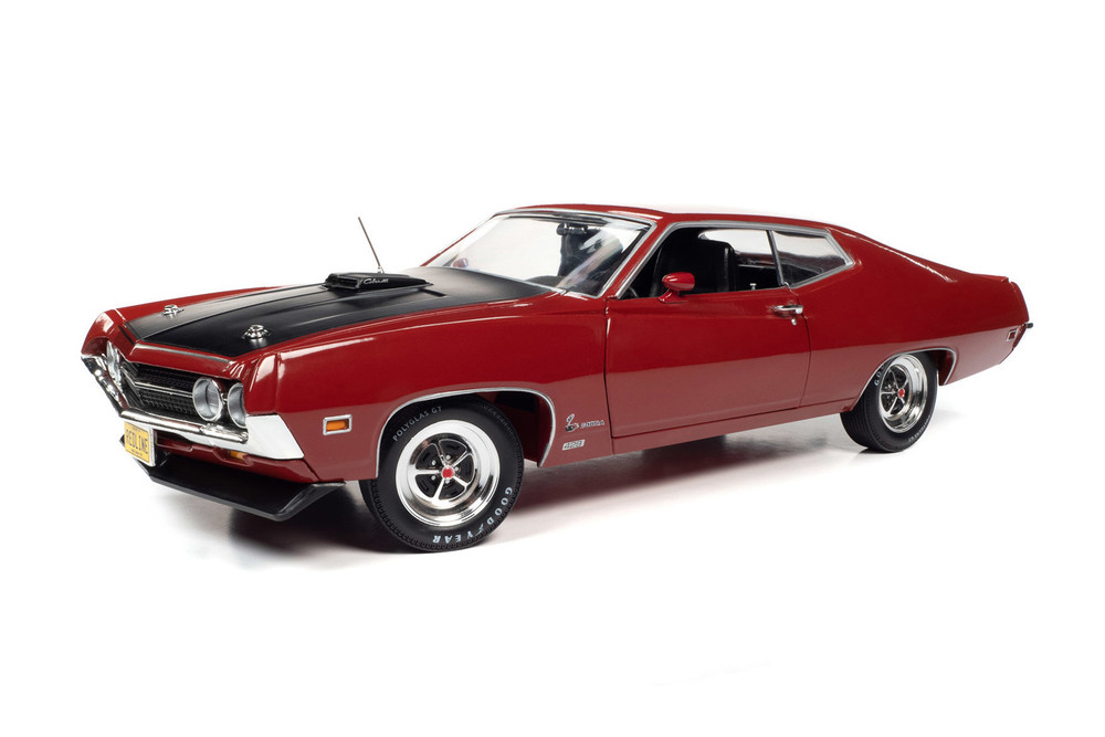 1970 Ford Torino Cobra, Candy Apple Red - Auto World AMM1234 - 1/18 scale Diecast Model Toy Car