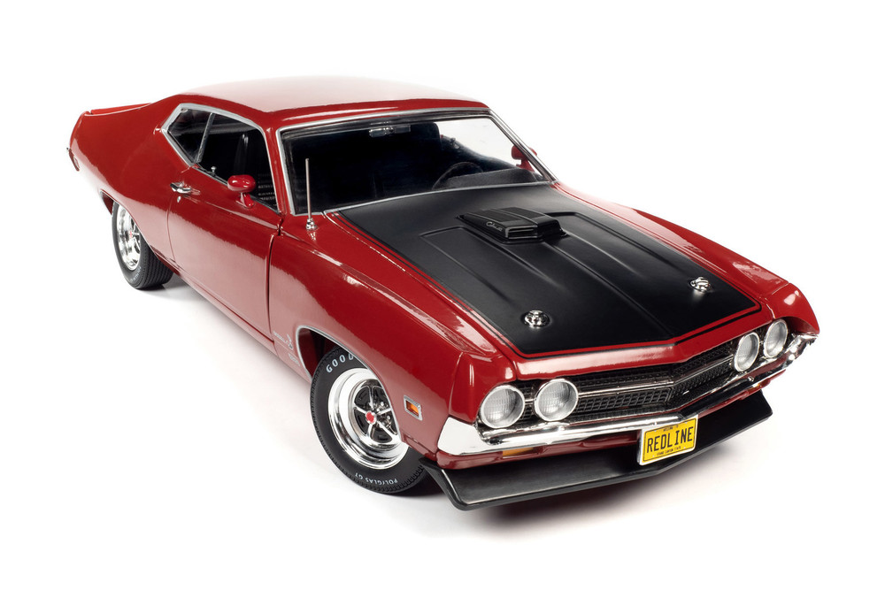 1970 Ford Torino Cobra, Candy Apple Red - Auto World AMM1234 - 1/18 scale Diecast Model Toy Car