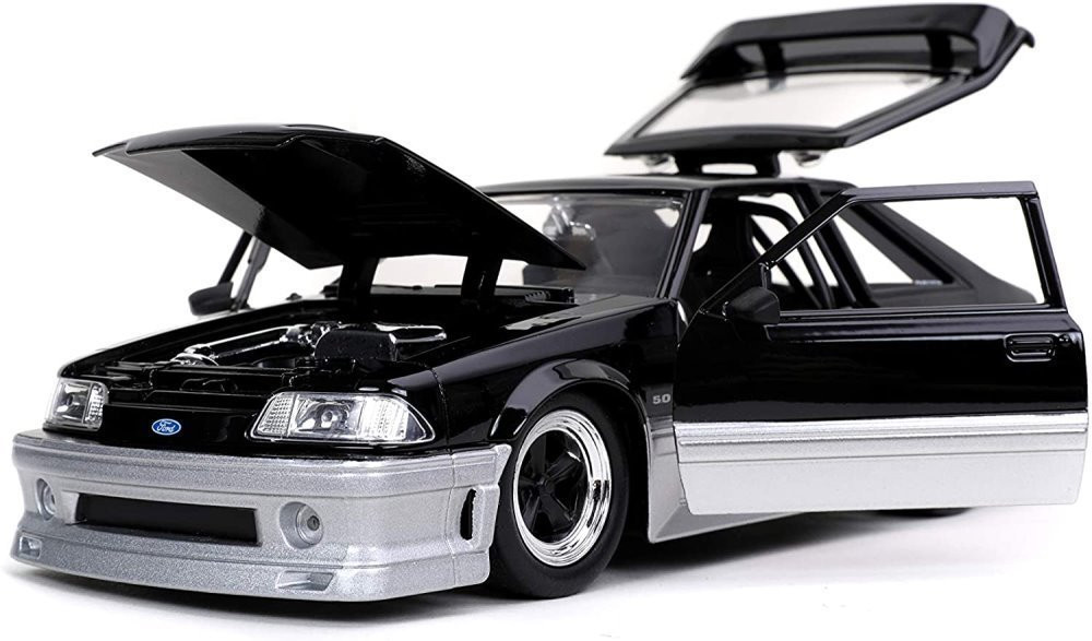 1989 Ford Mustang GT, Black - Jada Toys 32667/4 - 1/24 scale Diecast Model  Toy Car 