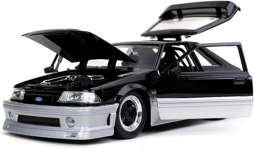 1989 Ford Mustang GT, Black - Jada Toys 32667/4 - 1/24 scale Diecast Model Toy Car