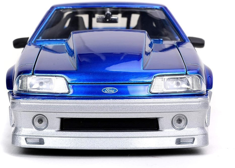 1989 Ford Mustang GT, Blue - Jada Toys 32670/4 - 1/24 scale Diecast Model Toy Car