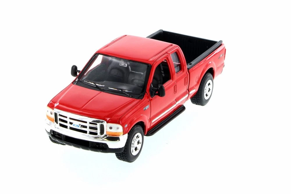 1999 Ford F350 Pickup, Red - Welly 22081 - 1/24 Scale Diecast Model Toy Car