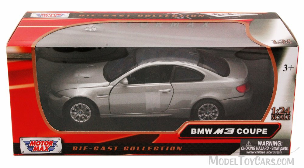 BMW M3 Coupe, Silver - Motormax 73347 -1/24 scale Diecast Model Toy Car