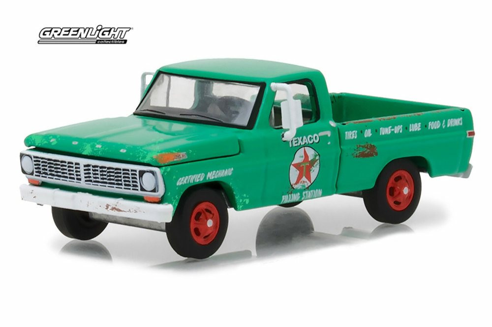1970 Ford F-100 Pickup Texaco Gas, Green - Greenlight 41040/48 - 1/64 Scale Diecast Model Toy Car