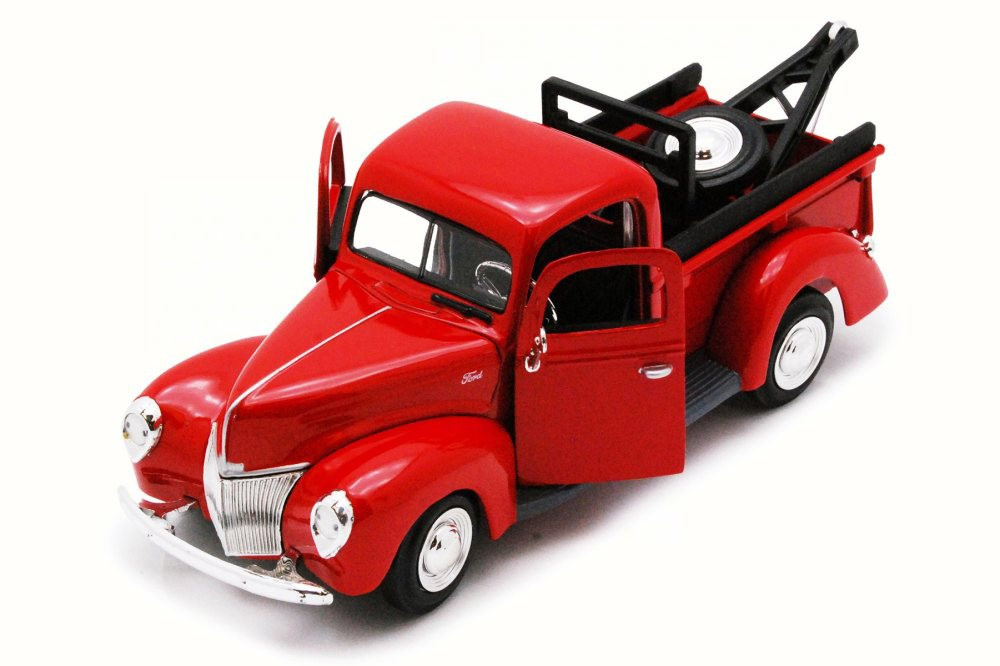 1940 Ford Tow Truck, Red - Motor Max 73234T - 1/24 Scale Diecast