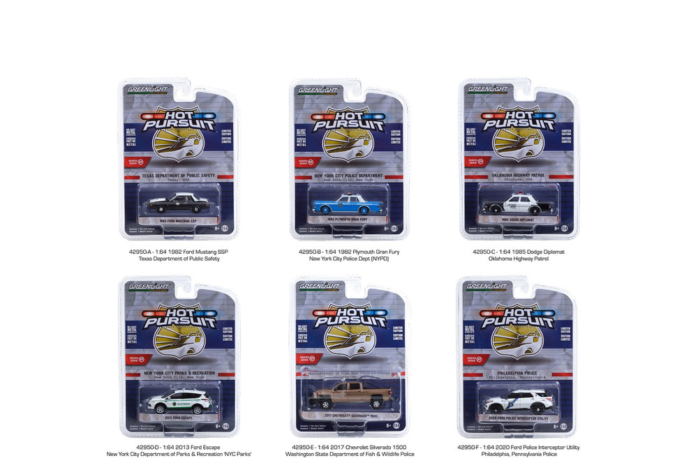Greenlight Hot Pursuit Series 37 Diecast Car Set - Box of 6