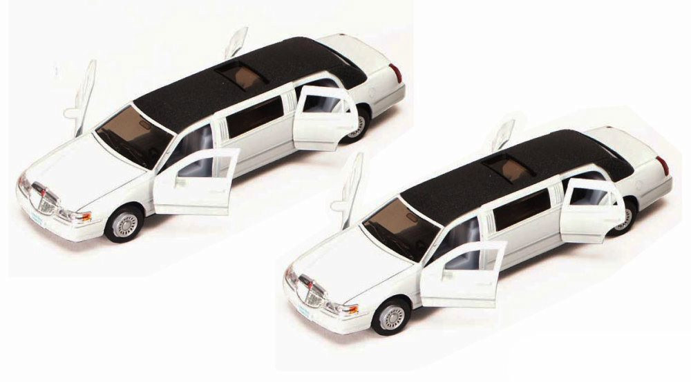 1999 Lincoln Town Car Stretch Limousine Diecast Car Set - Box of 6 assorted 1/38 Diecast Model Cars