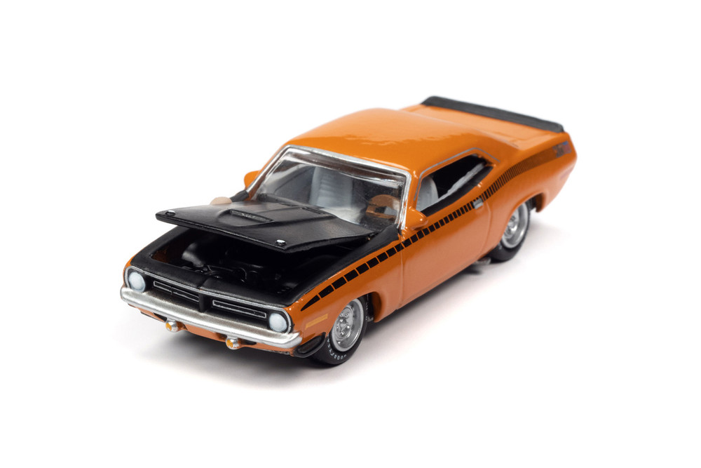 1970 Plymouth AAR Barracuda, Vitamin C Orange & Black - Johnny Lightning  JLSP108 - 1/64 Diecast Car