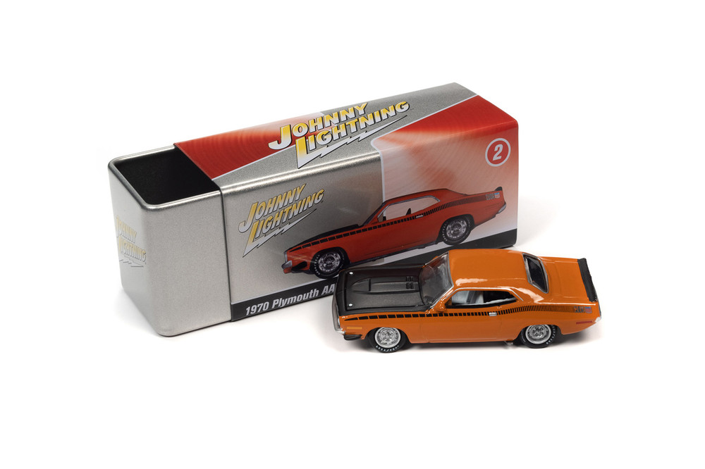 1970 Plymouth AAR Barracuda, Vitamin C Orange & Black - Johnny Lightning JLSP108 - 1/64 Diecast Car