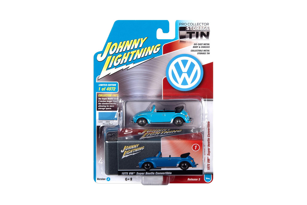 1975 Volkswagen Super Beetle Convertible Top Down,   JLSP107/24A - 1/64 scale Diecast Model Toy Car