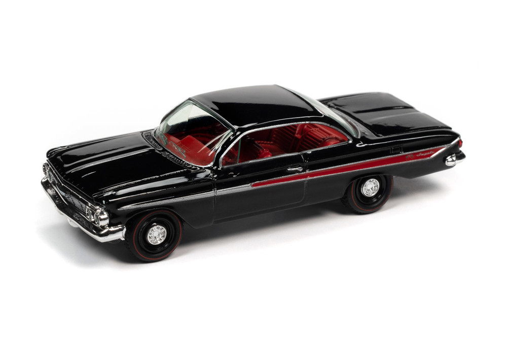 1961 Chevy Impala SS 409, Gloss Black - Johnny Lightning JLCG023