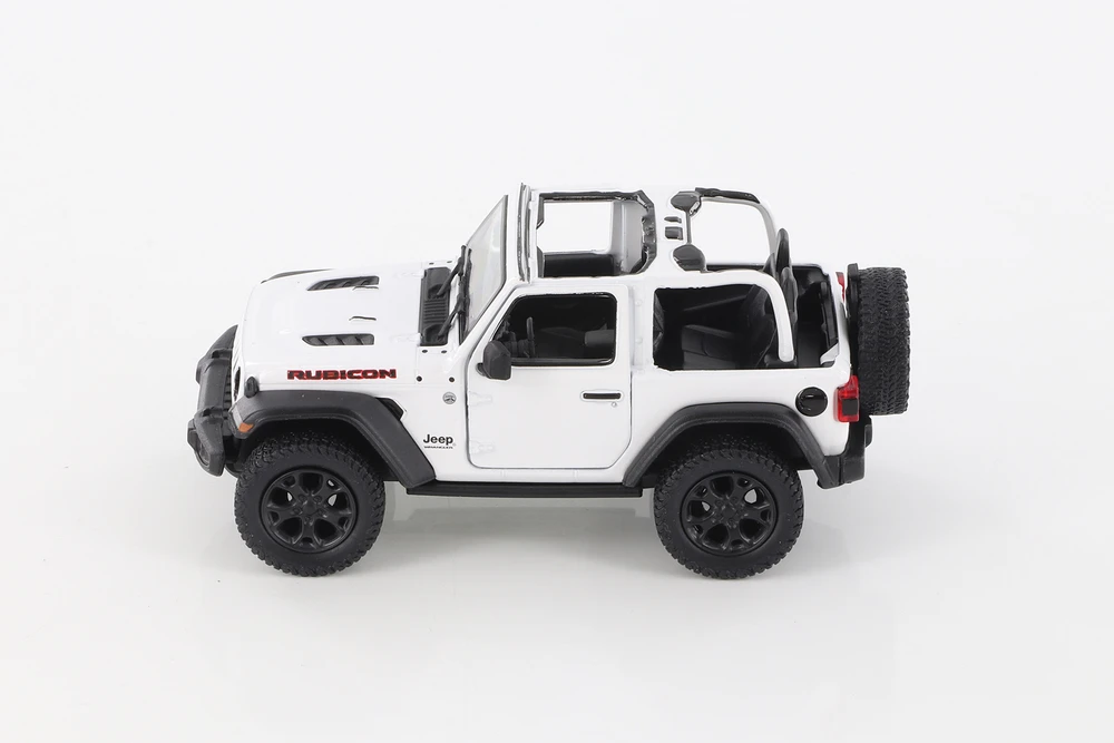 2018 Jeep Wrangler Rubicon Open Top, White - Kinsmart 5412DA/WT - 1/34 scale Diecast Model Toy Car