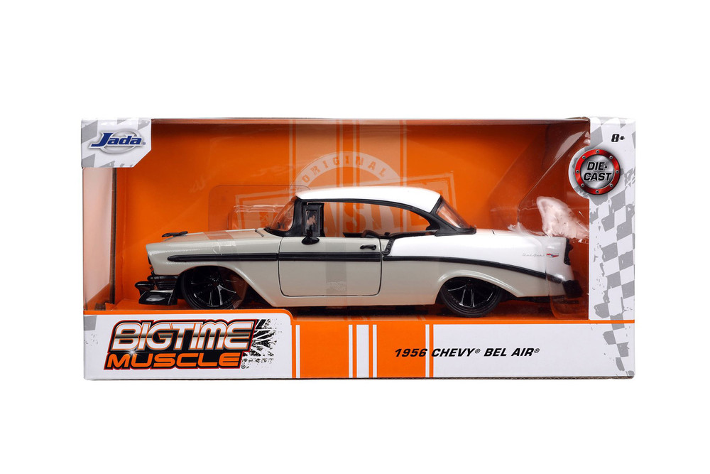 1956 Chevy Bel Air, Gray and White - Jada Toys 32696/4 - 1/24