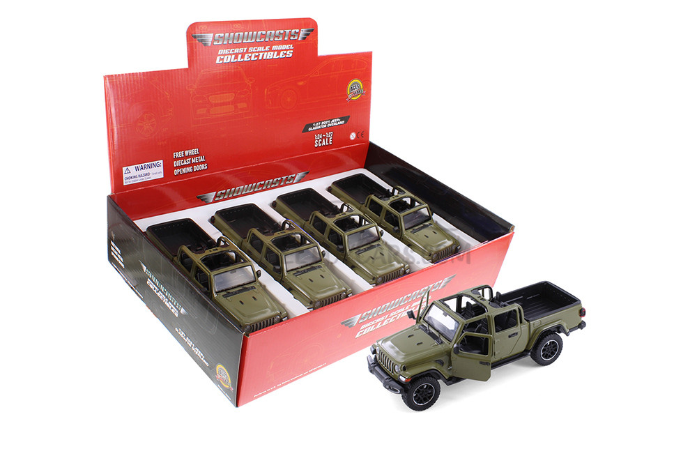 2021 Jeep Gladiator Overland (Open Top), Green - Motor Max 79365/2D - 1/27 scale Diecast Car
