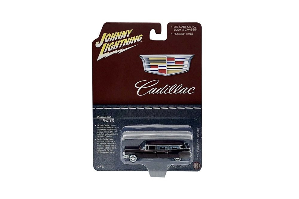 1959 Cadillac Hearse, Brown - Johnny Lightning JLSP113/24 - 1/64 scale Diecast Model Toy Car