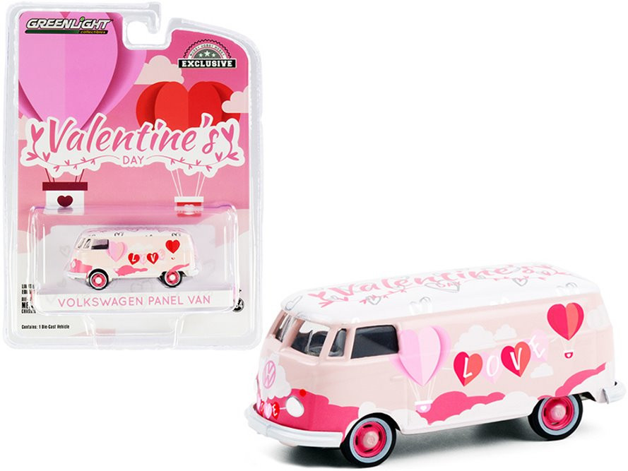 Valentine's Day 2021 Volkswagen Type 2 Panel Van, Pink - Greenlight 30251/48 - 1/64 Diecast Car