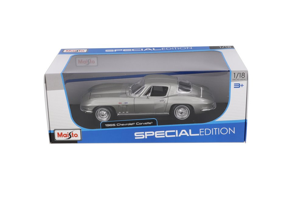 1965 Chevy Corvette, Silver - Maisto 31640SV - 1/18 scale Diecast Model Toy Car