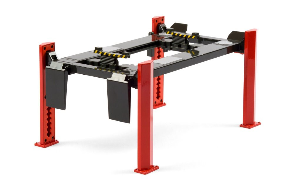 Adjustable Four-Post Lift, Red and Gray - Greenlight 13592 - 1/18