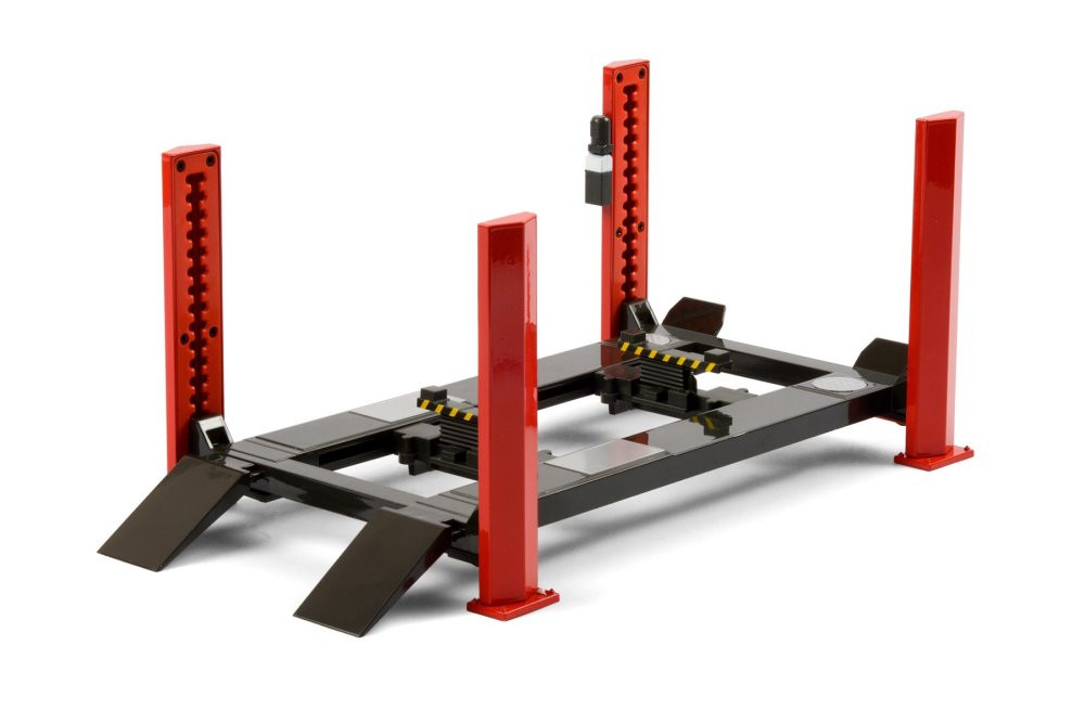 Adjustable Four-Post Lift, Red and Gray - Greenlight 13592 - 1/18