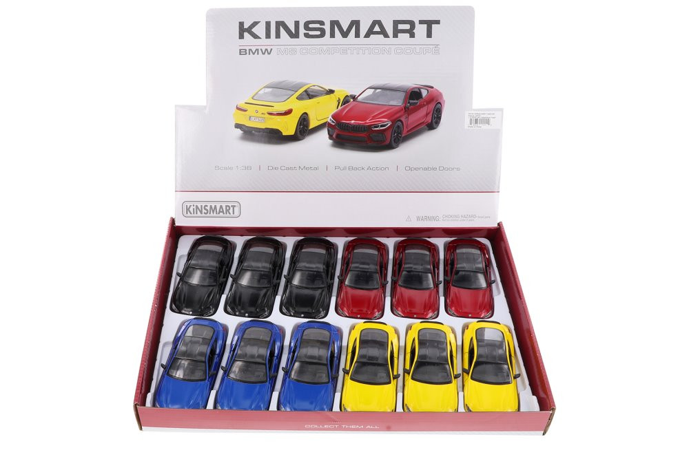 Kinsmart BMW M8 Competition Coupe Diecast Car Set - Box of 12 1/38 Diecast Cars, Assorted Colors