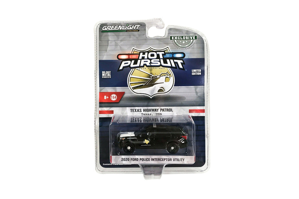 Texas Highway Patrol 2020 Ford Police Interceptor Utility, Black - Greenlight 30234/48 - 1/64 scale Diecast Model Toy Car