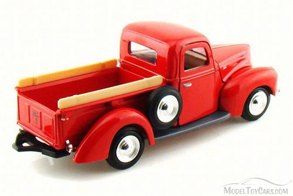 1940 Ford Pick Up Truck w/ Teardrop Trailer, Red - Motor Max 73234/083 - 1/24 Scale Diecast Model Replica